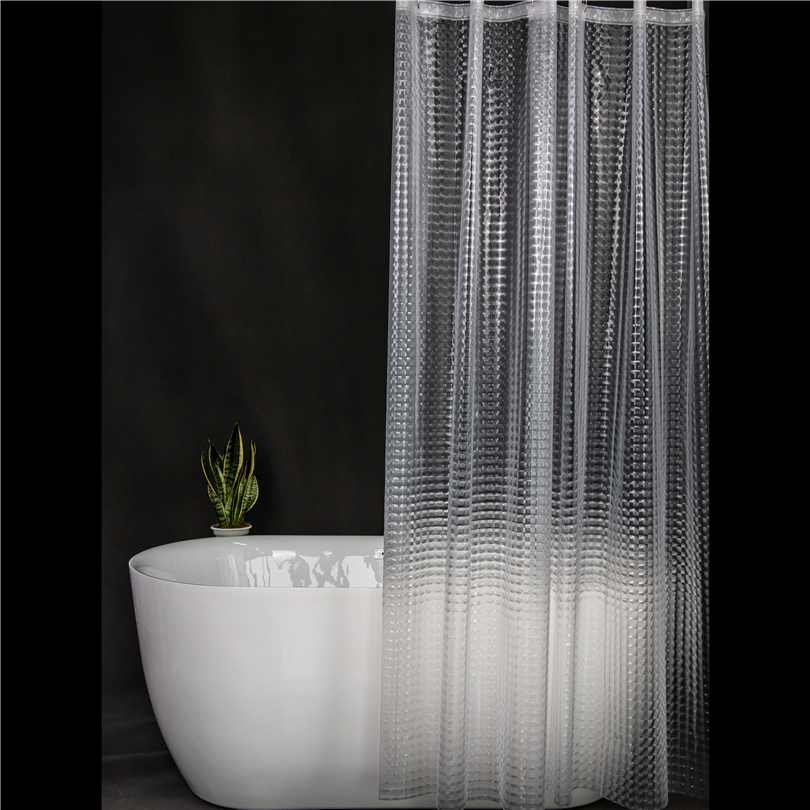 Waterproof Shower Curtain Liner 8G PEVA Thickened Shower Curtain , Shower, Bathtub Shower Curtain Liner, 3D Cat's Eye Pattern, 12 Hooks